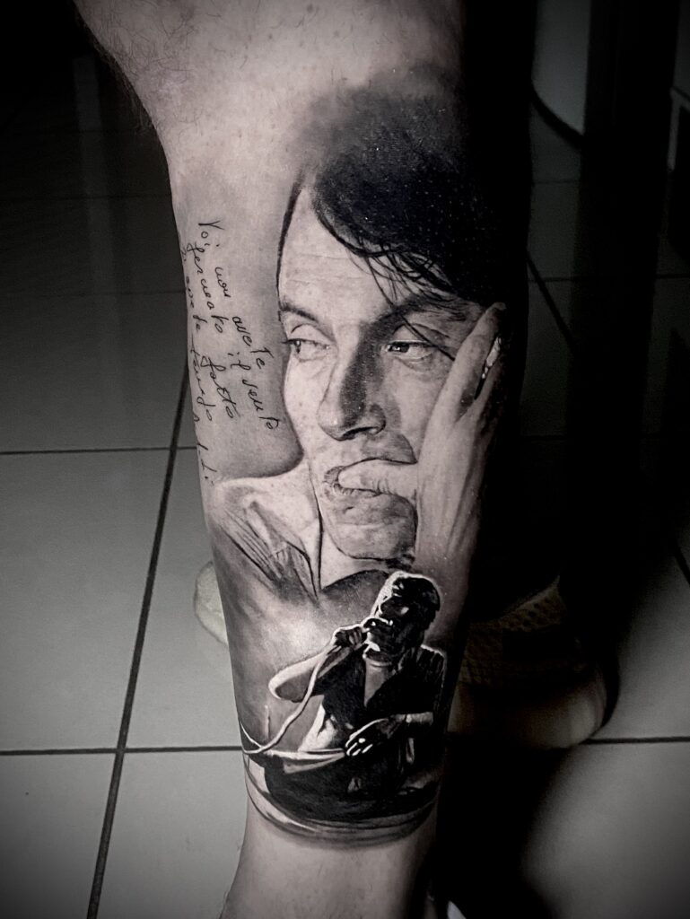 Matteo Pasqualin, gamba tatuata, tatuatore padova, tatuatori padova, tatuatore piove di sacco, studio di tatuaggi padova, tattoo padova, traptattoo