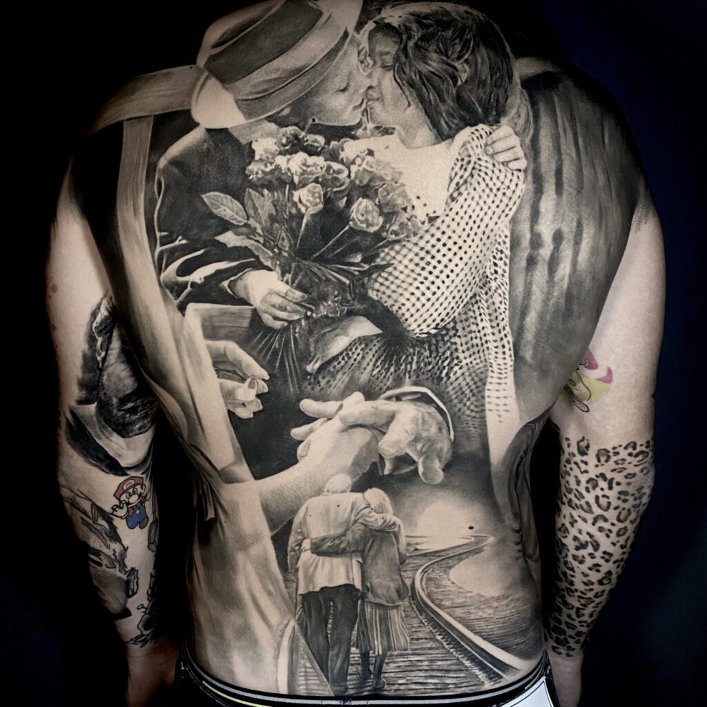 Matteo Pasqualin, schiena tatuata, tatuatore padova, tatuatori padova, tatuatore piove di sacco, studio di tatuaggi padova, tattoo padova, traptattoo